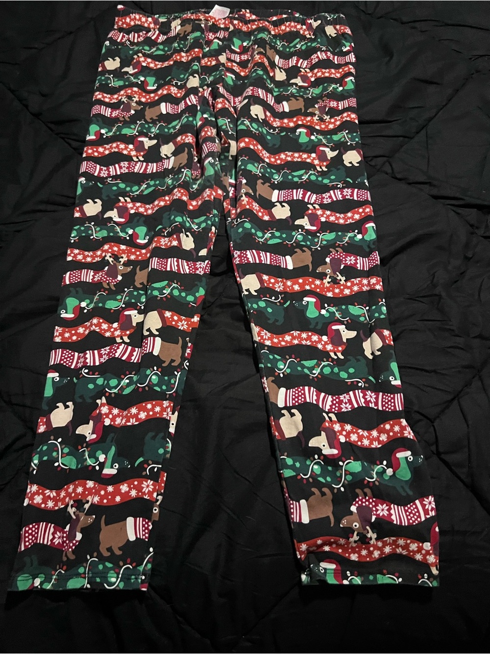 Women’s Holiday Dachshund Print leggings